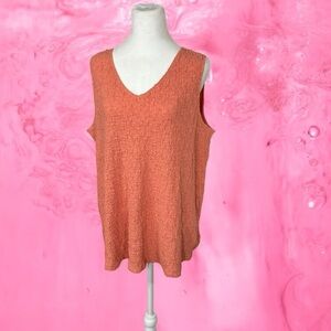 Cato Women's Sleeveless Textured Top - Orange